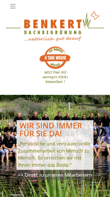 Benkert Dachbegrünung GmbH - Mobilansicht