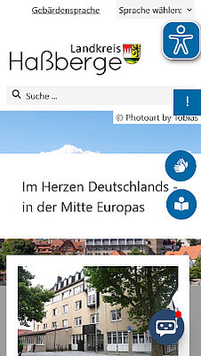 Landkreis Haßberge Moblieansicht der Webseite