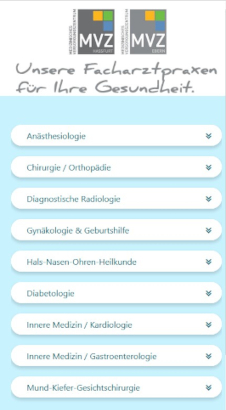 MVZ Ebern Haßfurt GmbH Mobileansicht der Webseite