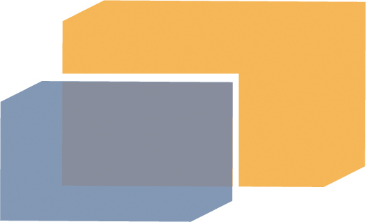 2 Quadrate gelb und blau||